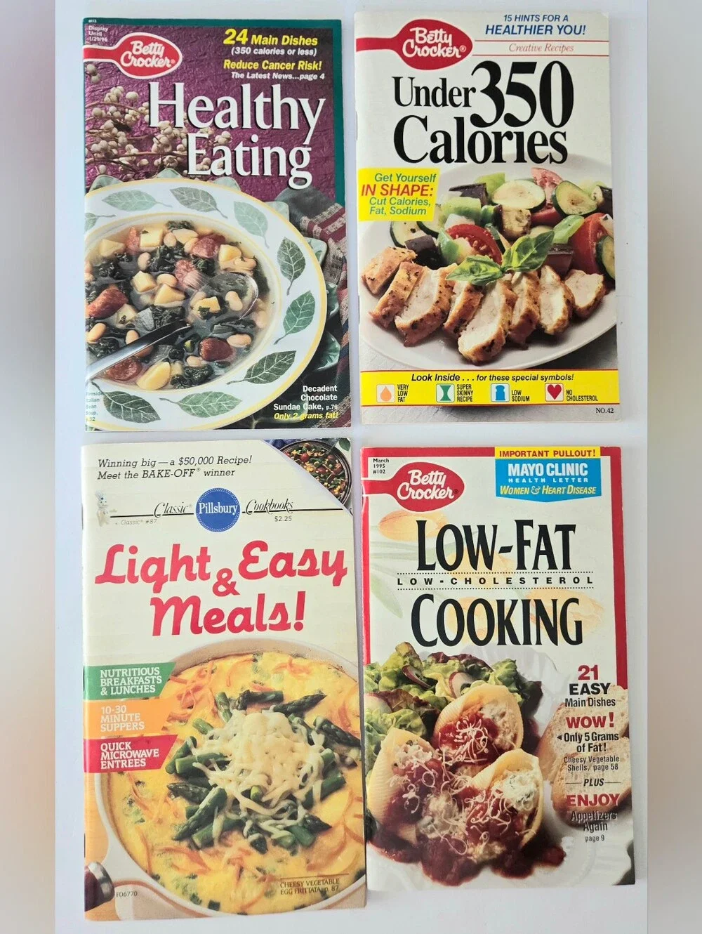 LOT OF 20 LOW FAT, LIGHT AND HEALTHY RECIPE COOKBOOKS BOOKLETS, PILLSBURY & MORE